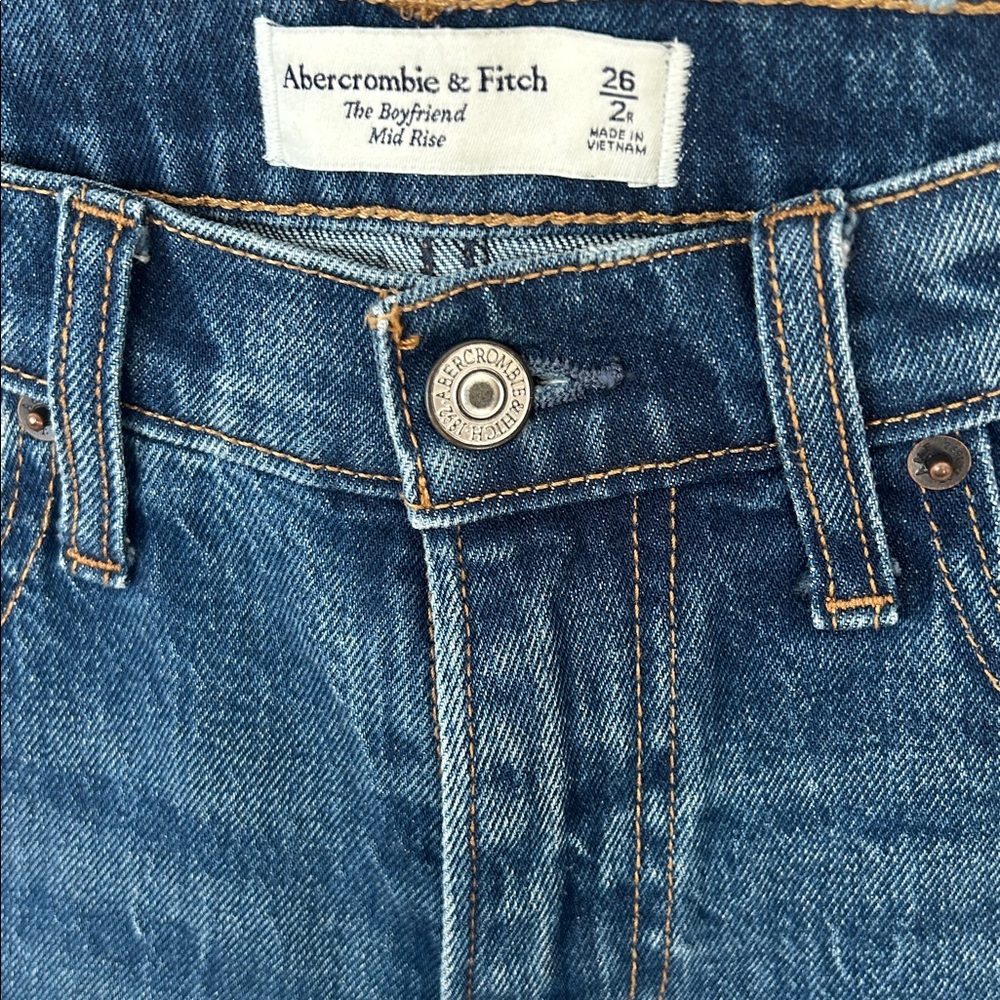 Abercrombie‎ & Fitch The Boyfriend Mid Rise Jeans Medium Wash - Picture 4 of 8